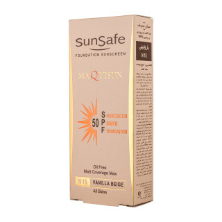 ضد آفتاب سان سیف کرم پودری و پرایمری مکیسان با SPF50 رنگی - بژ وانیلی