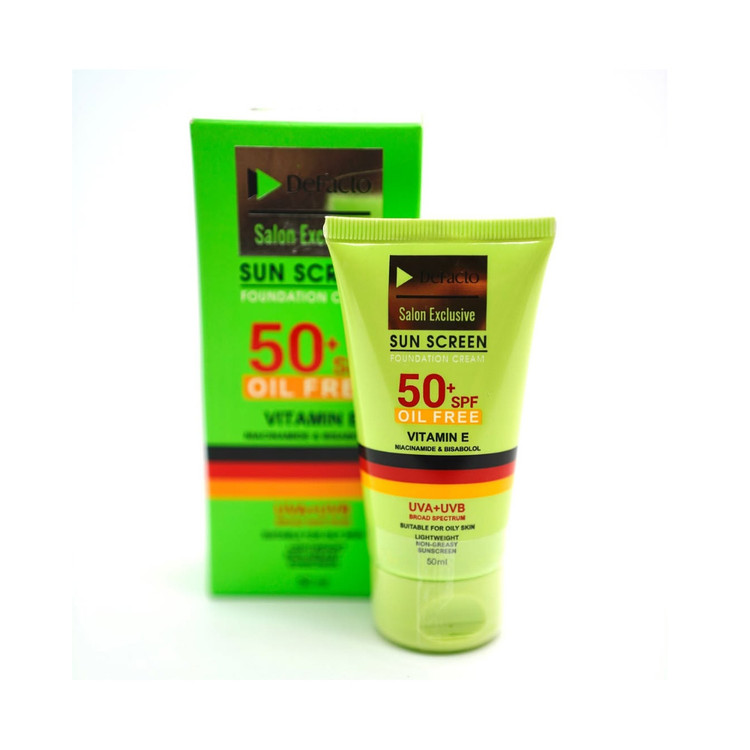 کرم ضد آفتاب رنگی دیفکتو SPF 50 مدل 02 مناسب برای پوستهای چرب حجم 50 میلیلیتر
