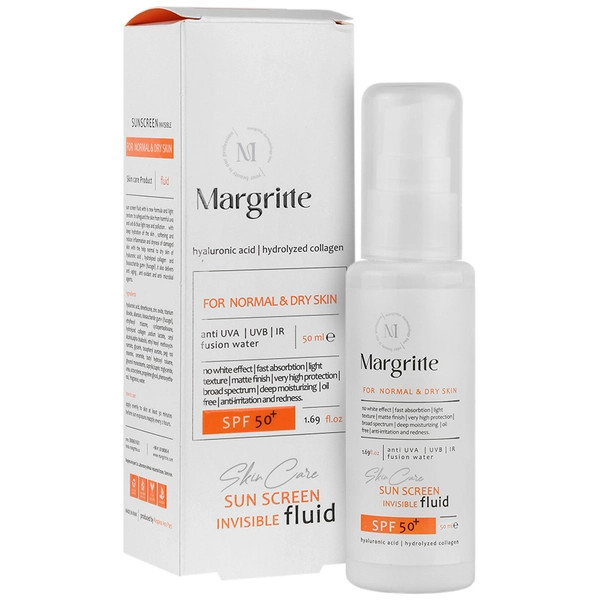 فلوئید ضد آفتاب ساده پوست نرمال تا خشک SPF50 مارگریت