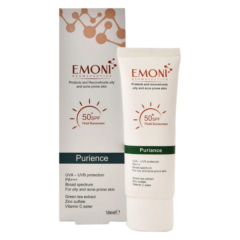 کرم ضد آفتاب بدون رنگ امونی spf50 مدل purience مناسب برای پوست چرب