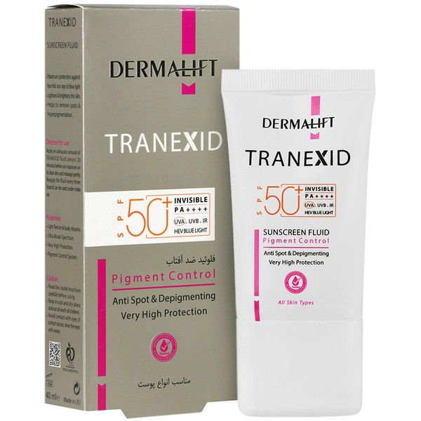 فلوئید ضد آفتاب درمالیفت مدل ترنکسید SPF50 (بی رنگ)