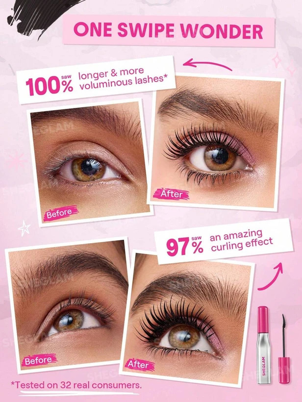 ریمل حجم دهنده و جداکننده صورتی شیگلم مدل : Lashlighter Up & Out Mascara