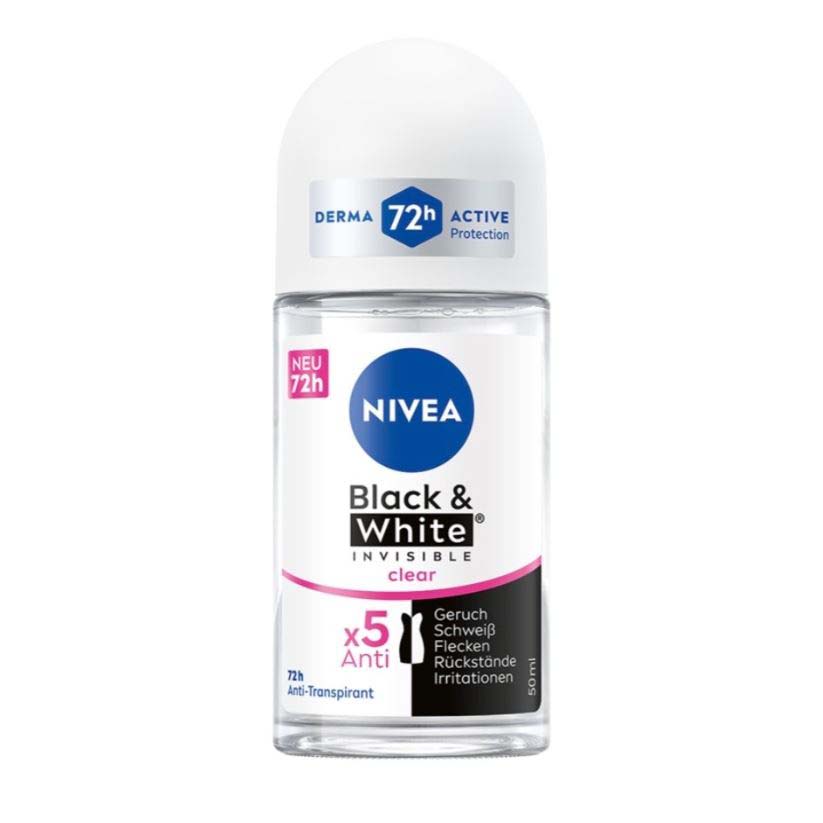 مام رول ضدتعریق زنانه نیوآ 72ساعته مدل Black & White invisible clear