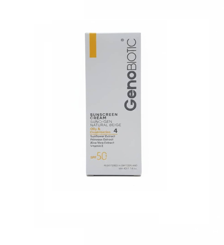 ضد آفتاب رنگی ژنوبایوتیک SPF50 پوست چرب (04-Natural Beige)