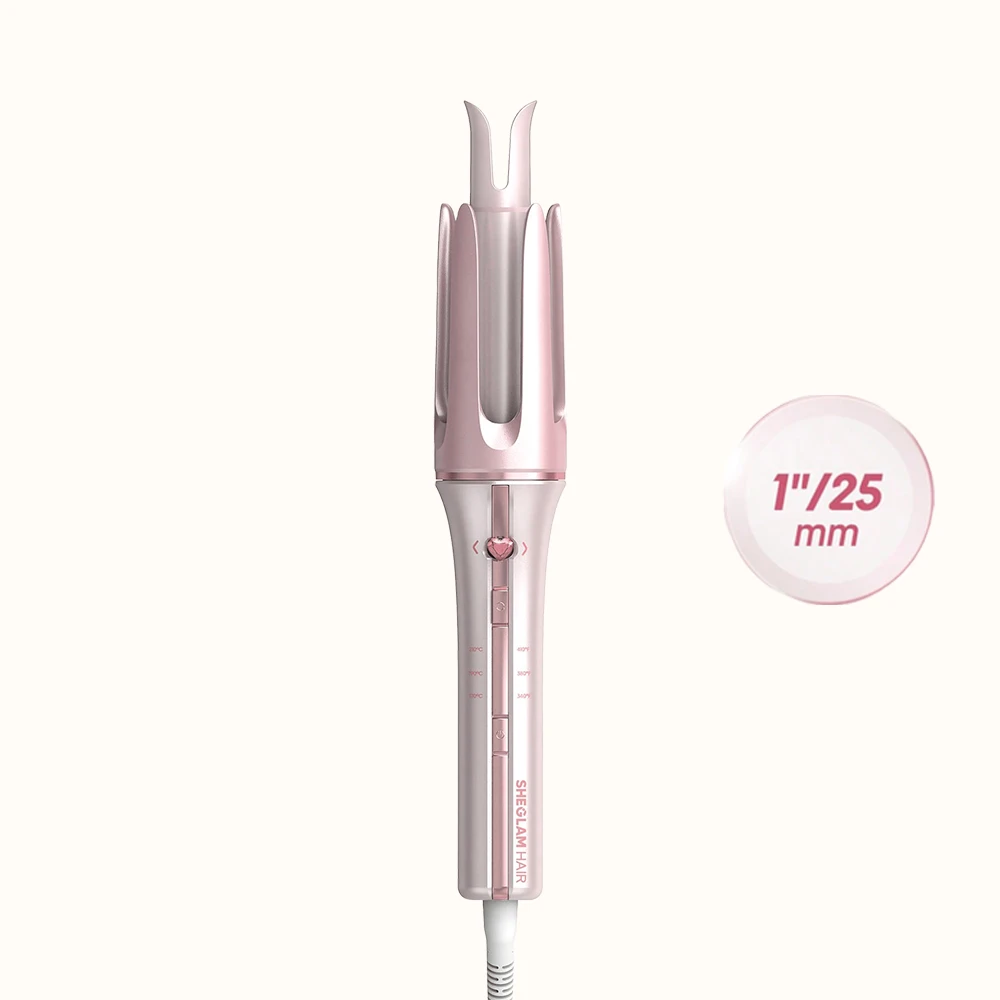 دستگاه فر کننده مو کرلی شیگلم بیبی پینک (صورتی) اصلی Curler Sheglam سایز 25