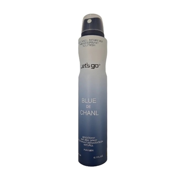 اسپری خوشبو کننده بدن مردانه lets go لتس گو مدل blue de chanl حجم ۲۰۰ میلی لیتر